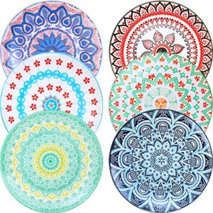 Farielyn-X 6 Pack Porcelain Dinner Plates – 10.5 Inch Diameter – Pizza Pasta Serving Plates Dessert Dishes – Microwave, Oven, and Dishwasher Safe, Scratch Resistant – Set of 6