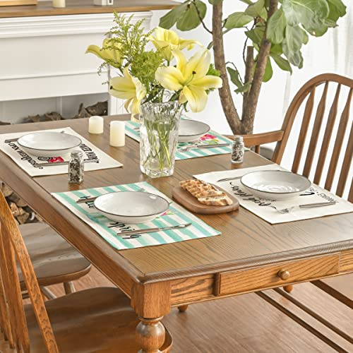Artoid Mode Watercolor Stripes Spring Flowers Truck Placemat for Dining Table, 12 x 18 Inch Truck Bicycle Holiday Rustic Washable Table Mat Set of 4 | The Storepaperoomates Retail Market - Fast Affordable Shopping