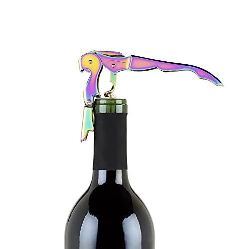 Blush Mirage Double Hinged Corkscrew, Cute Iridescent Wine Bottle Opener and Foil Cutter, Stainless Steel Bar Accessories, 4.75 Inches Long, Set of 1 | The Storepaperoomates Retail Market - Fast Affordable Shopping