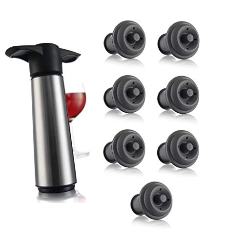 Vacu Vin Stainless Steele Wine Saver (Stainless Steel Save 1 Pump 7 Stoppers) | The Storepaperoomates Retail Market - Fast Affordable Shopping
