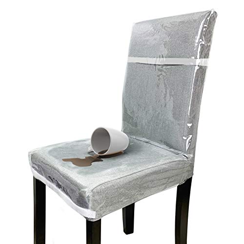 SIWUTIAO 2 Pack Plastic Chair Covers for Dining Room,Adjustable Clear Waterproof Vinyl Seat Protector,Chair Slipcover for Pets Toddler,Protect Chairs from Stains,Spills,Scratches(2, White) | The Storepaperoomates Retail Market - Fast Affordable Shopping