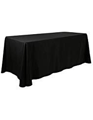 Waysle Black Tablecloth for Rectangle Tables 90 x 132 Inch – Washable Polyester Tablecloths for 6 Foot Table – Perfect for Wedding, Restaurant, Party, Dinning, Banquet Decoration
