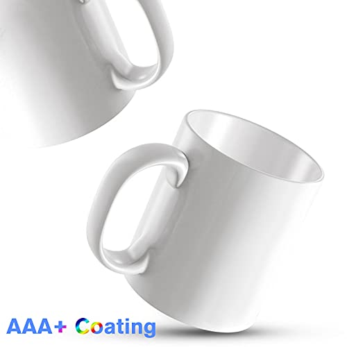 Set of 6 White Sublimation Blank Coffee Mugs+6PCS Sublimation Cup Coaster, 11oz Tea Chocolate Ceramic Cups- DIY Porcelain Classic Mug | The Storepaperoomates Retail Market - Fast Affordable Shopping