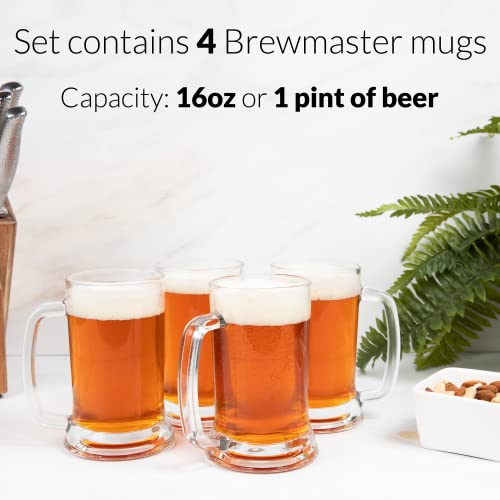 Beer Mugs Set, Classic Oktoberfest Stein, Glass Beer Mug With Handle, 15 Oz Beer Stein Set of 4, Pub Drinking Mugs, Glass Beer Steins For Bars, Beverages | The Storepaperoomates Retail Market - Fast Affordable Shopping