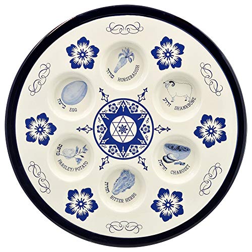 Gorgeous Ceramic Passover Seder Plate Renaissance Design Passover Plate, 12″ Inch Diameter – Blue Renaissance Design | The Storepaperoomates Retail Market - Fast Affordable Shopping