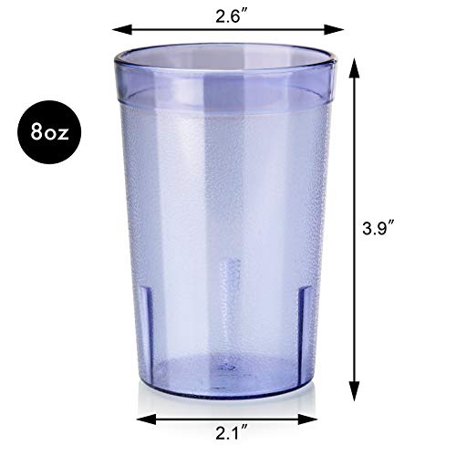 New Star Foodservice 46625 Tumbler Beverage Cup, Stackable Cups, Break-Resistant Commercial SAN Plastic, 8 oz, Blue, Set of 12 | The Storepaperoomates Retail Market - Fast Affordable Shopping