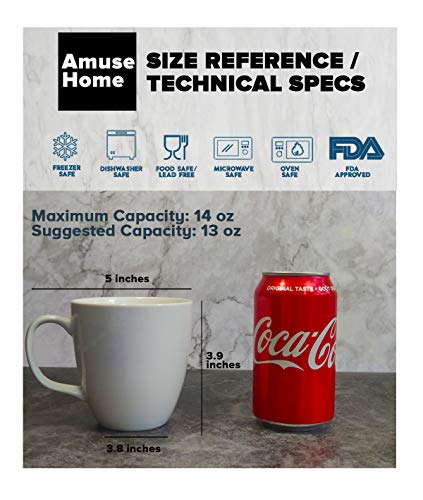 Amuse Professional Barista Cozy Grande Mug- Set of 6 (14 oz) | The Storepaperoomates Retail Market - Fast Affordable Shopping