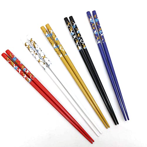 JapanBargain, Bamboo Chopsticks Reusable Japanese Chinese Korean Wood Chop Sticks Hair Sticks 5 Pair Gift Set Dishwasher Safe, 9 inch (1, Multi-Crane) | The Storepaperoomates Retail Market - Fast Affordable Shopping
