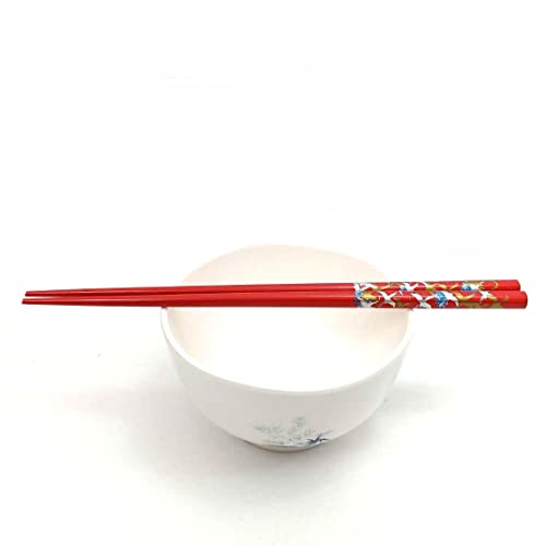 JapanBargain, Bamboo Chopsticks Reusable Japanese Chinese Korean Wood Chop Sticks Hair Sticks 5 Pair Gift Set Dishwasher Safe, 9 inch (1, Multi-Crane) | The Storepaperoomates Retail Market - Fast Affordable Shopping