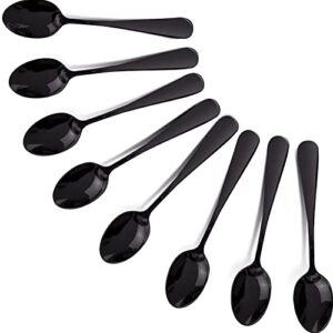 WNATN Demitasse Espresso Spoons, 4.9 Inches Stainless Steel Mini Coffee Spoon Small Spoons for Dessert, Set of 8 (Black)