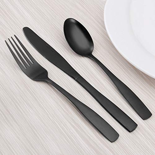 Matte Black Silverware Set, Satin Finish 20-Piece Stainless Steel Flatware set, Tableware Cutlery Set Service for 4, Utensils for Kitchens, Dishwasher Safe | The Storepaperoomates Retail Market - Fast Affordable Shopping