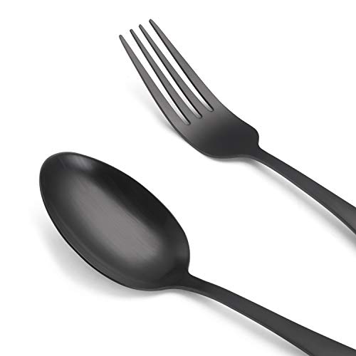 Matte Black Silverware Set, Satin Finish 20-Piece Stainless Steel Flatware set, Tableware Cutlery Set Service for 4, Utensils for Kitchens, Dishwasher Safe | The Storepaperoomates Retail Market - Fast Affordable Shopping