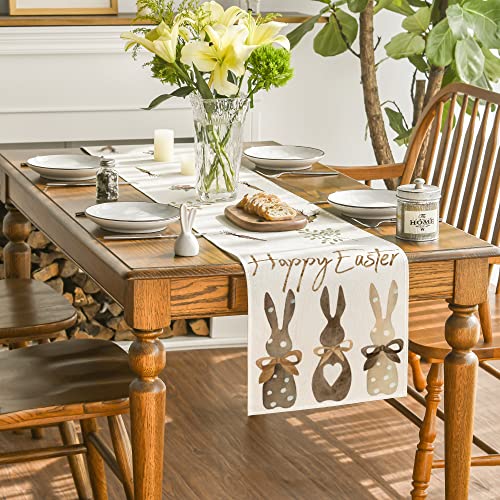 Artoid Mode Carrots Rabbit Bunny Happy Easter Table Runner, Spring Summer Seasonal Holiday Kitchen Dining Table Decoration for Indoor Outdoor Home Party Decor 13 x 72 Inch | The Storepaperoomates Retail Market - Fast Affordable Shopping