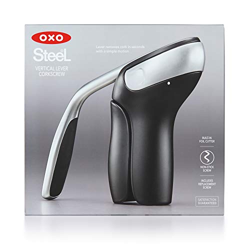 OXO Steel Vertical Lever Corkscrew with Removable Foil Cutter | The Storepaperoomates Retail Market - Fast Affordable Shopping