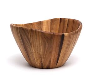 Lipper International Acacia Wave Serving Bowl for Fruits or Salads, Large, 12″ Diameter x 7″ Height, Single Bowl
