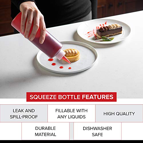 6-pack Premium Plastic Condiment Squeeze Squirt Bottles for Sauces, Paint ,Oil, Condiments ,Salad Dressings, Arts and Crafts – Food Grade-Includes Funnel, Erasable Marker and Reusable Labels (16 oz) | The Storepaperoomates Retail Market - Fast Affordable Shopping