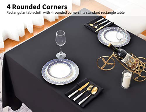 Surmente Tablecloth 90 x 132-Inch Rectangular Polyester Table Cloth for Weddings, Banquets, or Restaurants (Black) … | The Storepaperoomates Retail Market - Fast Affordable Shopping