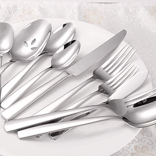 45-Piece Silverware Flatware Cutlery Set Service for 8, Durable 18/0 Stainless Steel Tableware in Ergonomic Design Size and Weight, Dishwasher Safe | The Storepaperoomates Retail Market - Fast Affordable Shopping