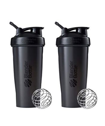 BlenderBottle Classic Shaker Bottle Perfect for Protein Shakes and Pre Workout, 28-Ounce (2 Pack), All Black | The Storepaperoomates Retail Market - Fast Affordable Shopping