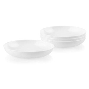 Corelle 4-Pc Versa Bowls Set for Pasta, Salad and More, Service for 4, Durable and Eco-Friendly 30-Oz Bowls, Compact Stack Bowl Set, Microwave and Dishwasher Safe, White