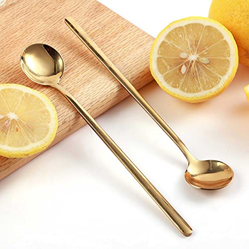 4 PCS 6.7 Inches Coffee Spoons, Stirring Spoons, Tea Spoons Long Handle, Gold Teaspoons, Gold Spoons, Ice Tea Spoons, Long Spoons for Stirring, Gold Espresso Spoons Stainless Steel | The Storepaperoomates Retail Market - Fast Affordable Shopping
