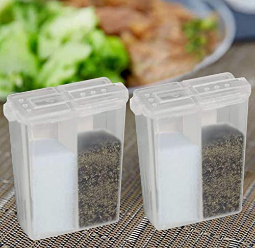 HOME-X Pocket Salt and Pepper Shaker, Dual Seasoning Container, Clear – Set of 2-2” L x 1 ½” W x ¾”H | The Storepaperoomates Retail Market - Fast Affordable Shopping