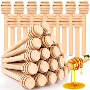 20Pcs Honey Dipper Sticks – Wooden Honey Dipper, 3 Inch Mini Honeycomb Stick, Honey Stirrer Stick for Honey Jar Dispense Drizzle Honey and Wedding Party Gift