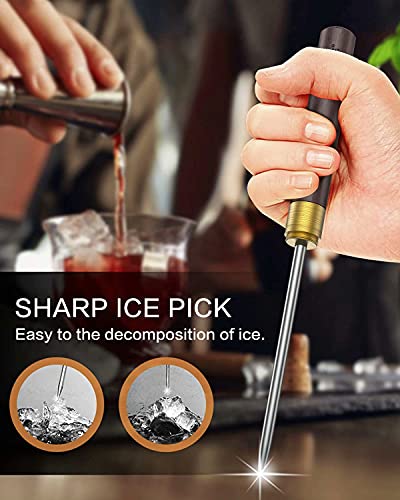 Stainless Steel Ice Pick with Safety Cover, Pick Tool for Breaking Ice, Non-slip Wooden Handle for Easy to Grip, 9 Inches Length | The Storepaperoomates Retail Market - Fast Affordable Shopping