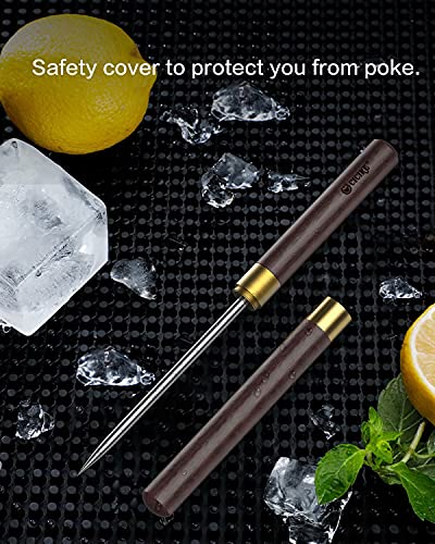 Stainless Steel Ice Pick with Safety Cover, Pick Tool for Breaking Ice, Non-slip Wooden Handle for Easy to Grip, 9 Inches Length | The Storepaperoomates Retail Market - Fast Affordable Shopping