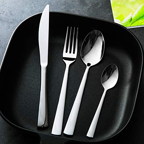 Silverware Set，MASSUGAR 20-Piece Silverware Flatware Cutlery Set, Stainless Steel Utensils Service for 4, Include Knife/Fork/Spoon, Mirror Polished (Silver) | The Storepaperoomates Retail Market - Fast Affordable Shopping