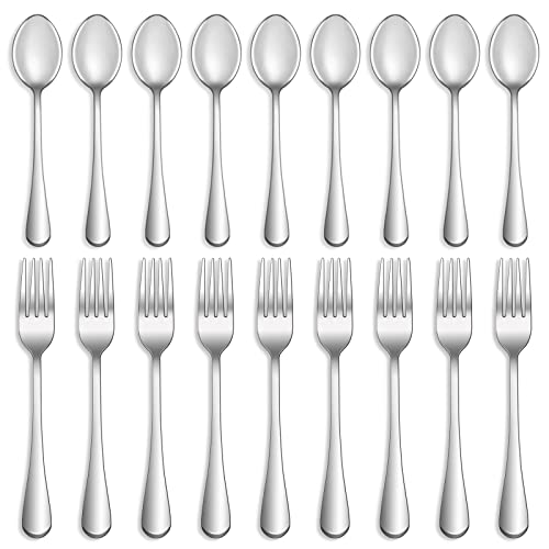 16 Pcs Forks and Spoons Silverware Set,Food Grade Stainless Steel Flatware Cutlery Set for Home,Kitchen and Restaurant,Mirror Polished,Dishwasher Safe – 8 Dinner Fork(8 inch) and 8 Teaspoon(6.5 inch) | The Storepaperoomates Retail Market - Fast Affordable Shopping