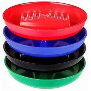 Ash Tray For Cigarettes & Cigar [4 Pack] Round Plastic Melamine Tabletop Ashtrays, Assorted Colors – For Indoor/Outdoor, Patio, Restaurant Style By Escest