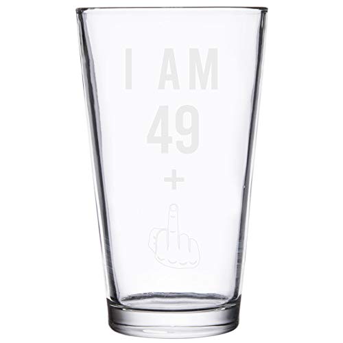 49 + One Middle Finger 50th Birthday Gifts for Men Women Beer Glass – Funny 50 Year Old Presents – 16 oz Pint Glasses Party Decorations Supplies – Craft Beers Gift Ideas for Dad Mom Husband Wife 50 th | The Storepaperoomates Retail Market - Fast Affordable Shopping