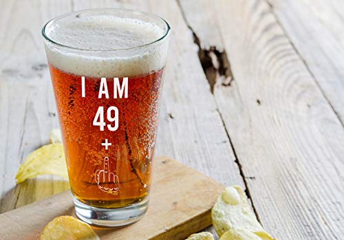 49 + One Middle Finger 50th Birthday Gifts for Men Women Beer Glass – Funny 50 Year Old Presents – 16 oz Pint Glasses Party Decorations Supplies – Craft Beers Gift Ideas for Dad Mom Husband Wife 50 th | The Storepaperoomates Retail Market - Fast Affordable Shopping