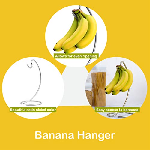 Banana Holder Modern Banana Hanger Tree Stand Hook for Kitchen Countertop, Satin Nickel Banana Stand, by Homeries (Satin Nickel) | The Storepaperoomates Retail Market - Fast Affordable Shopping