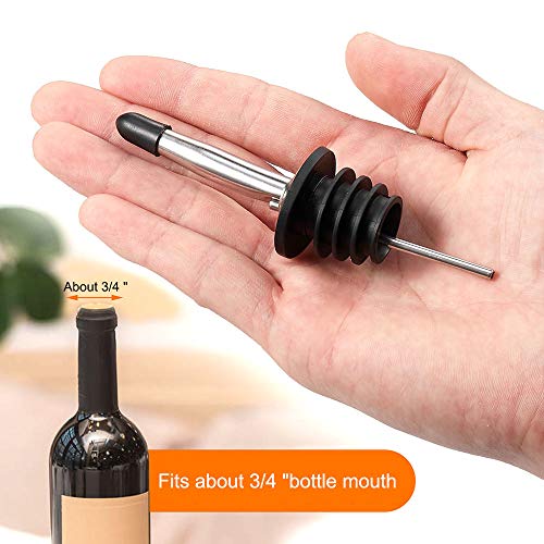 6PCS Stainless Steel Pourers, BALTRE Speed pourer, Liquor Bottle Pourers and Vinegar Tapered Stopper Spout, Liquor Pourers with Rubber Dust Caps | The Storepaperoomates Retail Market - Fast Affordable Shopping