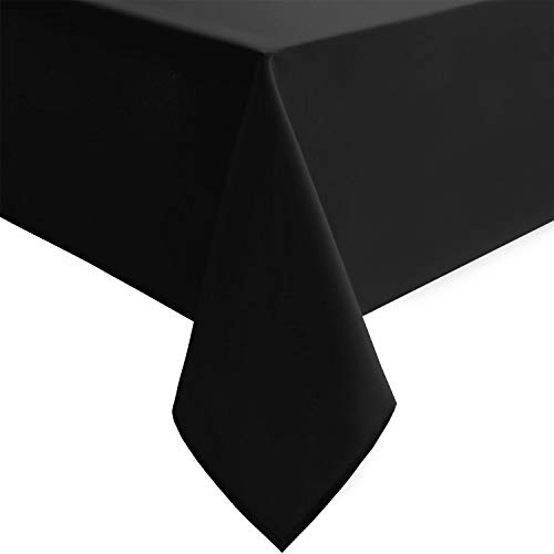 Hiasan Black Rectangle Tablecloth – 54 x 80 Inch – Waterproof & Wrinkle Resistant Washable Fabric Table Cloth for Dining, Party and Outdoor use | The Storepaperoomates Retail Market - Fast Affordable Shopping