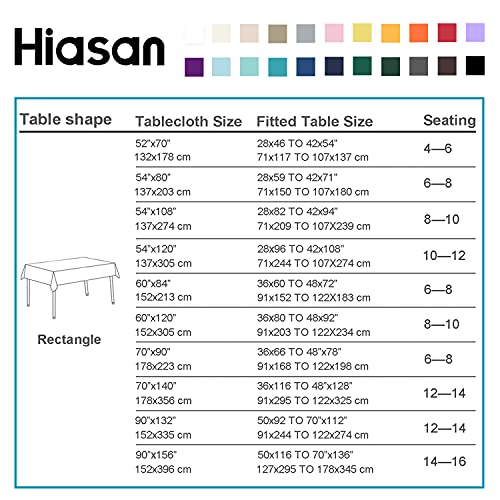 Hiasan Black Rectangle Tablecloth – 54 x 80 Inch – Waterproof & Wrinkle Resistant Washable Fabric Table Cloth for Dining, Party and Outdoor use | The Storepaperoomates Retail Market - Fast Affordable Shopping