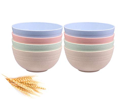 Unbreakable Cereal Bowls – 24 OZ Wheat Straw Fiber Lightweight Bowl Sets 8 – Dishwasher & Microwave Safe – for,Rice,Soup Bowls | The Storepaperoomates Retail Market - Fast Affordable Shopping