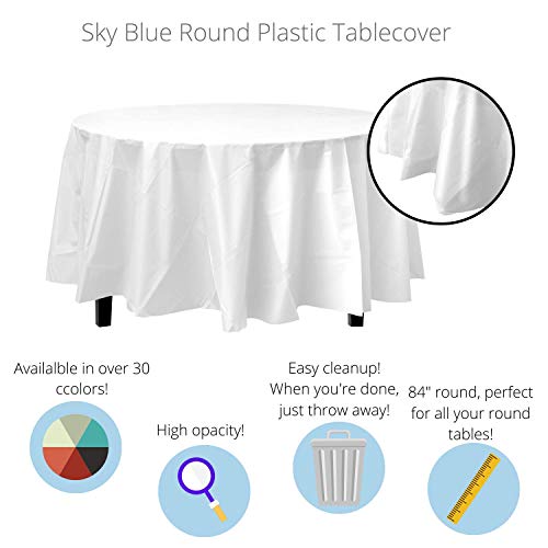 12-Pack Premium Plastic Tablecloth 84in. Round Table Cover – White | The Storepaperoomates Retail Market - Fast Affordable Shopping