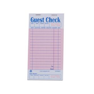 Royal – GCP3632-1-IN Pink Guest Check Board, 1 Part Booked with 15 Lines, Package of 10 Books