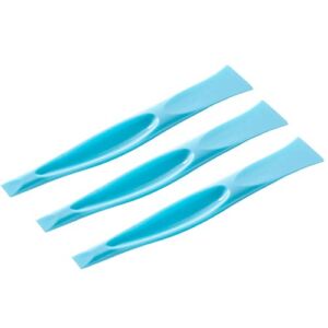 Plastic Scraper Label Scraper Label Peeler Can Opener, Eunion Plastic Multipurpose Stiff Scraper Scratch Free Cleaning Tool – 3 Pack, Blue