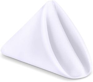Utopia Home [24 Pack, White] Cloth Napkins 17×17 Inches, 100% Polyester Dinner Napkins with Hemmed Edges, Washable Napkins Ideal for Parties, Weddings and Dinners
