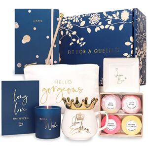 Royal Gift Basket for Women – Unique Birthday Gifts for Women Friend, Mom, Daughter, Wife, Co-Worker. Best Birthday Box, Thank you, Congratulations, Christmas Gifts for Women by Luxe England Gifts
