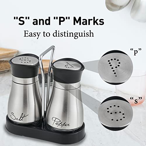 Salt and Pepper Shakers Set, Stainless Steel with Glass Bottle for Table, RV, Camp, BBQ, Set of 2 | The Storepaperoomates Retail Market - Fast Affordable Shopping
