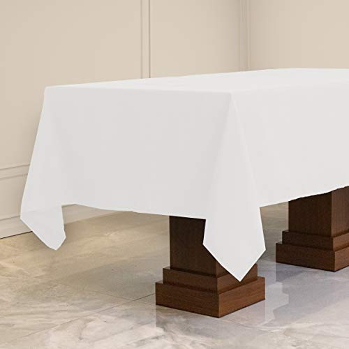 Kadut Rectangle Tablecloth (60 x 102 Inch) White Rectangular Table Cloth for 6 Foot Table | Heavy Duty Fabric | Stain Proof Table Cloth for Parties, Weddings, Kitchen, Wrinkle-Resistant Table Cover | The Storepaperoomates Retail Market - Fast Affordable Shopping