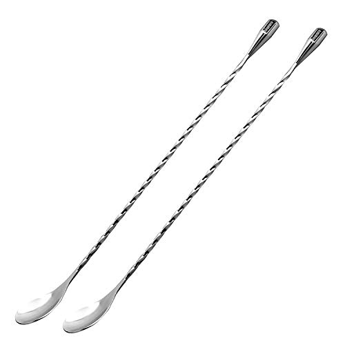 Hiware 12-Inch Bar Spoon, Set of 2, Stainless Steel Mixing Spoons, Spiral Pattern Bar Cocktail Shaker Spoon | The Storepaperoomates Retail Market - Fast Affordable Shopping