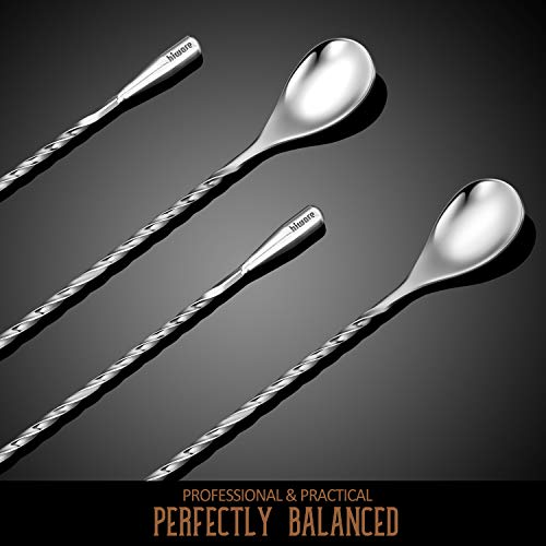 Hiware 12-Inch Bar Spoon, Set of 2, Stainless Steel Mixing Spoons, Spiral Pattern Bar Cocktail Shaker Spoon | The Storepaperoomates Retail Market - Fast Affordable Shopping