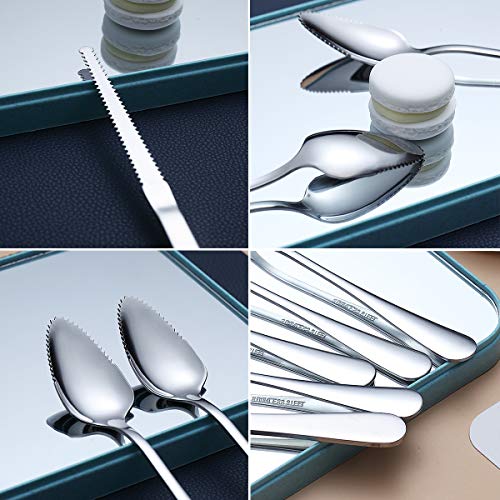 Grapefruit Spoons 5 Pieces Set, 4 Stainless Steel Grapefruit Spoon And 1 Grapefruit knife With Titanium Plating, Grapefruit Utensil Set, Serrated Edges Spoon pack of 5 ( Silver) | The Storepaperoomates Retail Market - Fast Affordable Shopping