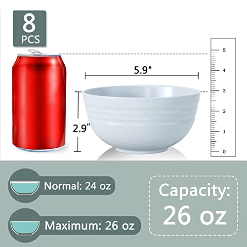 [Set of 8]Cereal Bowls 24 OZ Microwave and Dishwasher Safe Bowl BPA-Free Eco-Friendly Bowl Sets Mixed Color for Cereal, Salad, Soup, Rice | The Storepaperoomates Retail Market - Fast Affordable Shopping